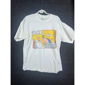 Vintage Far Side Comic Shirt Mens XL White Funny Cartoon Doctor Fiber Joke 90s